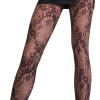 Modne rajstopy kabaretki w KWIATY, CZARNE, BRĄZOWE