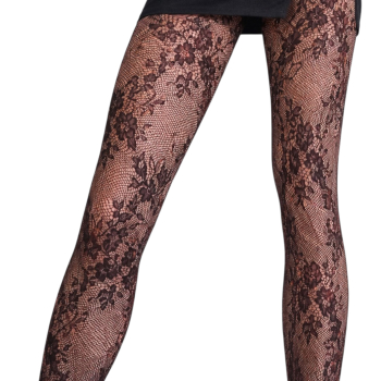 Modne rajstopy kabaretki w KWIATY, CZARNE, BRĄZOWE