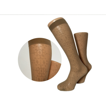 Podkolanówki damskie PREDA ażurkowe wzorowane 1 para beż