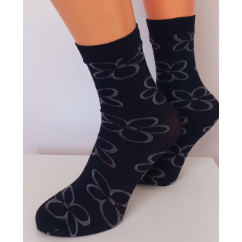 Skarpetki Wzorzyste Preda 60 den – Motyw Roślinny,kwiatki