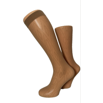 Podkolanówki damskie PREDA ażurowe romby 1 PARA beż - fiolet