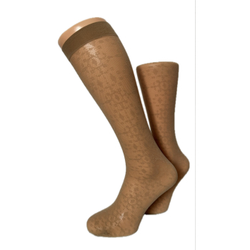 Podkolanówki damskie PREDA ażurkowe wzorowane 1 para beż