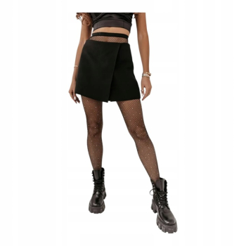 Rajstopy KABARETKI kryształki CYRKONIE SEXY CZARNE r. 3/4